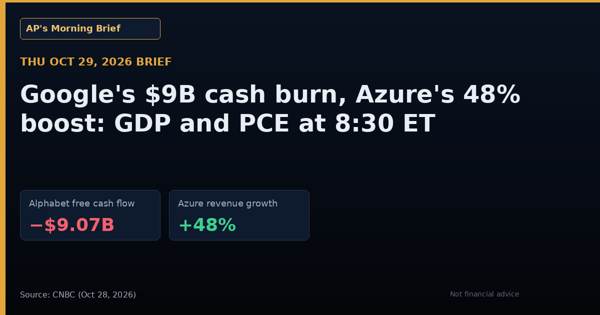 Thu Oct 29 brief: Google's $9B cash burn, Azure's 48% boost: GDP and PCE at 8:30 ET