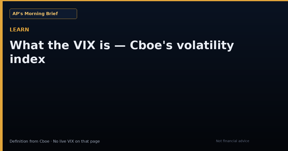 What the VIX is explainer card