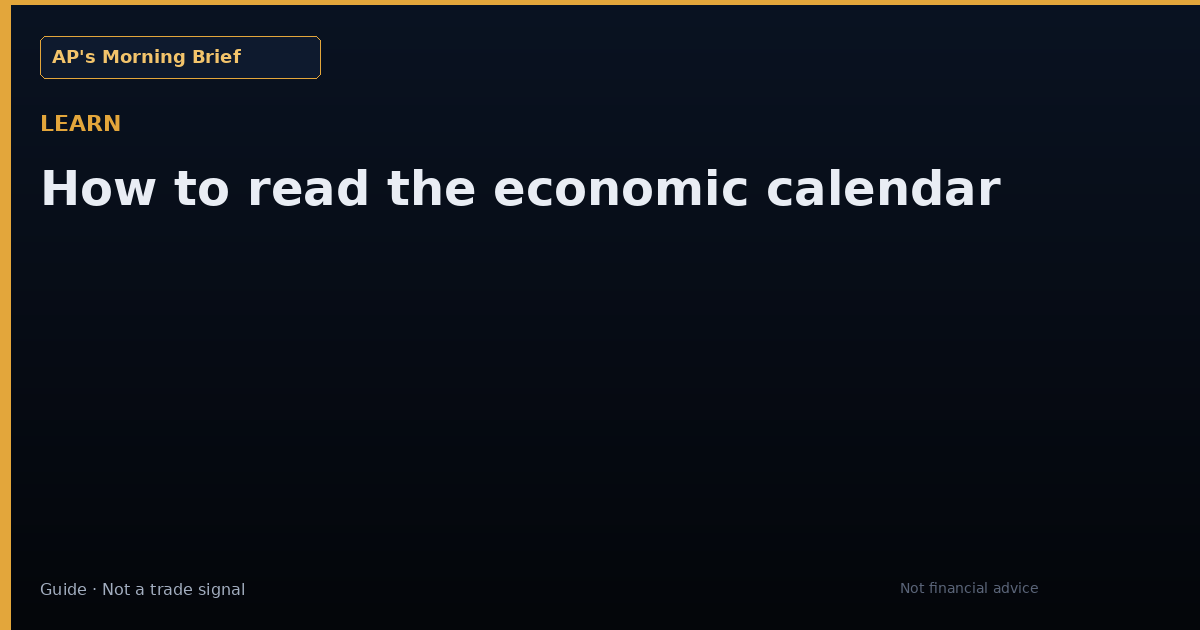 Economic calendar explainer card